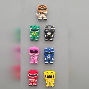 Lot of 7 Rare Brand New Mighty Morphin Power Rangers Croc Charms, Like Jibbitz